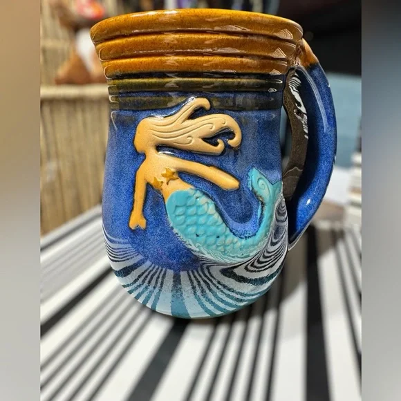 Mermaid Ceramic Mug - Blue and Turquoise - Picture 1 of 4